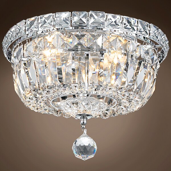 Joshua Marshal Invisible Design 4 Light 10 Chrome Flush Mount w/Clear Asfour Crystals 701256-002